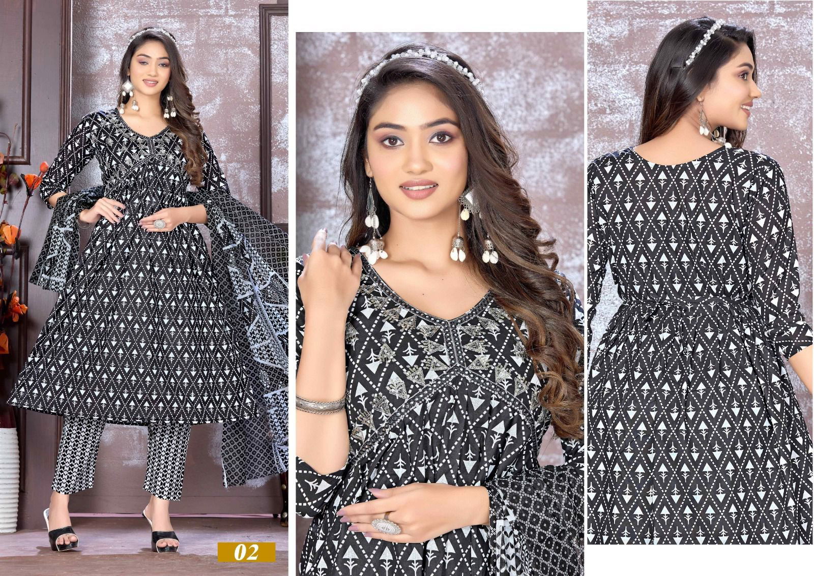 Golden So Stunning Cotton Printed Alia Cut Kurti With Bottom Dupatta Catalog
